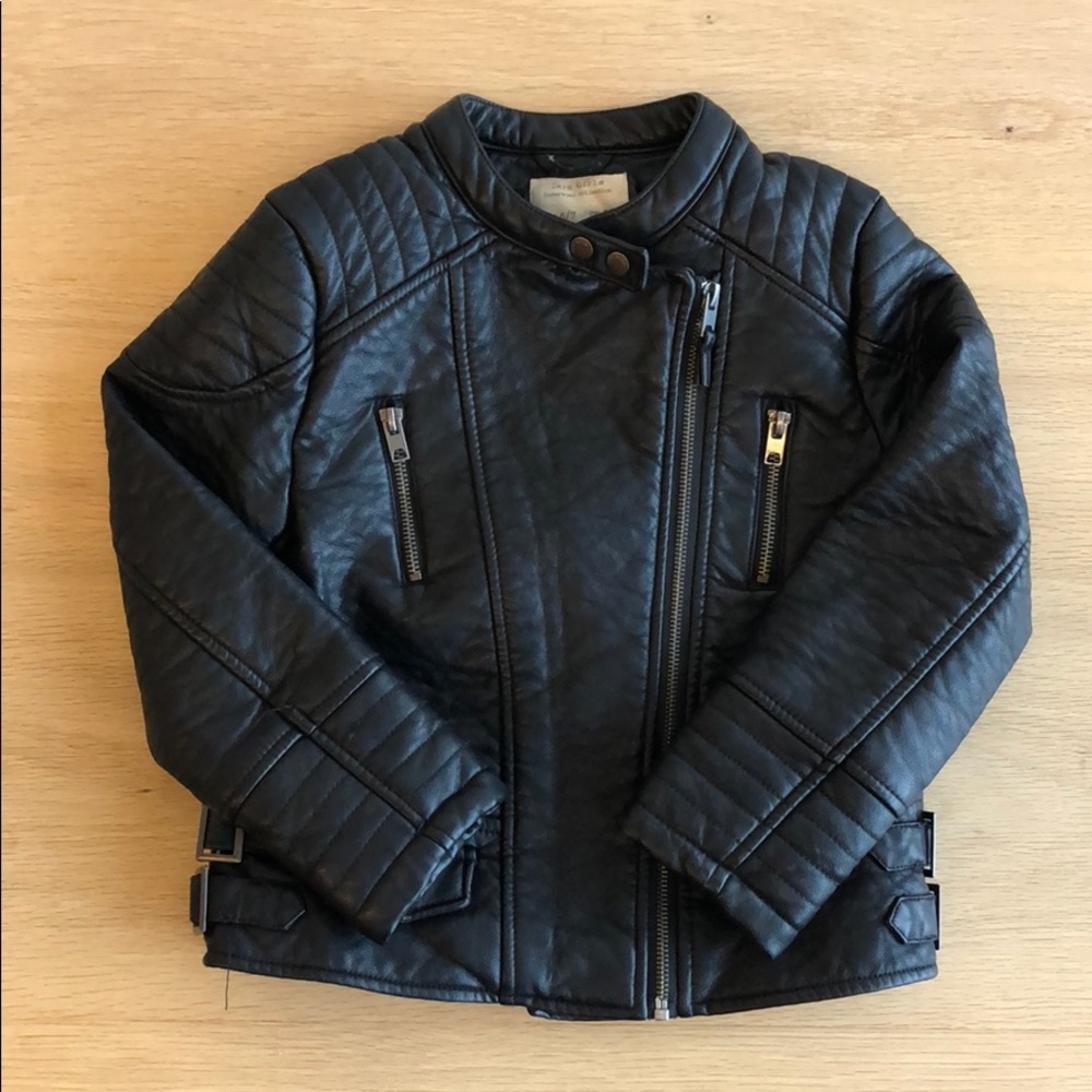 Zara Faux Leather Jacket . Girls 6/7
